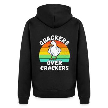 Duck Gifts for Duck Lovers - Unisex Premium Organic Zip Hoodie - black - Back - Nico (187cm)