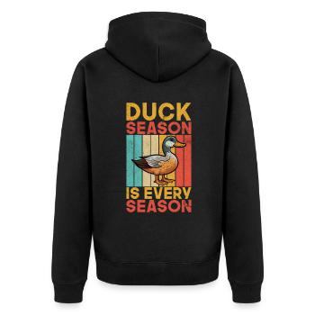 Cadeaux de canard pour les amateurs de canard - Veste à capuche bio Premium Unisexe - noir - Dos - Nico (187cm)