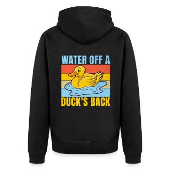 Duck Gifts for Duck Lovers - Unisex Premium Organic Zip Hoodie - black - Back - Nico (187cm)