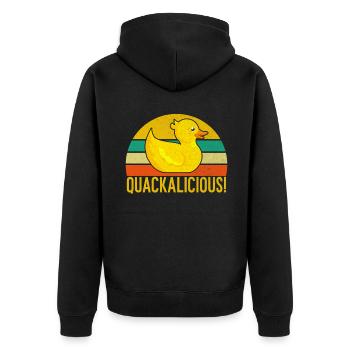 Duck Gifts for Duck Lovers - Unisex Premium Organic Zip Hoodie - black - Back - Nico (187cm)
