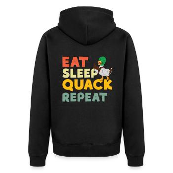 Duck Gifts for Duck Lovers - Unisex Premium Organic Zip Hoodie - black - Back - Nico (187cm)