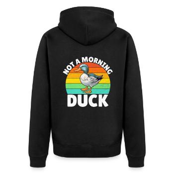 Cadeaux de canard pour les amateurs de canard - Veste à capuche bio Premium Unisexe - noir - Dos - Nico (187cm)