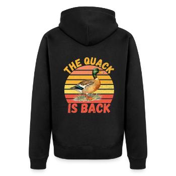 Duck Gifts for Duck Lovers - Unisex Premium Organic Zip Hoodie - black - Back - Nico (187cm)