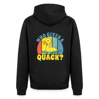 Cadeaux de canard pour les amateurs de canard - Veste à capuche bio Premium Unisexe - noir - Dos - Nico (187cm)