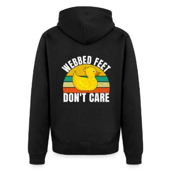 Duck Gifts for Duck Lovers - Unisex Premium Organic Zip Hoodie - black - Back - Nico (187cm)