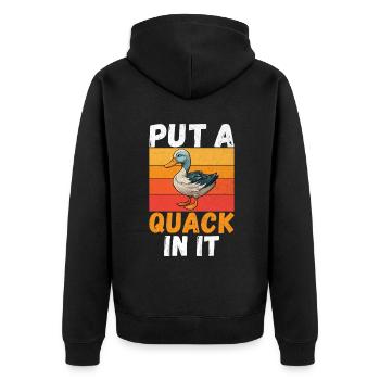 Duck Gifts for Duck Lovers - Unisex Premium Organic Zip Hoodie - black - Back - Nico (187cm)