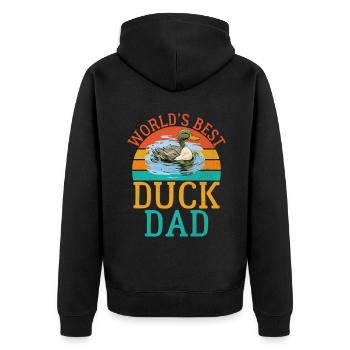 Cadeaux de canard pour les amateurs de canard - Veste à capuche bio Premium Unisexe - noir - Dos - Nico (187cm)