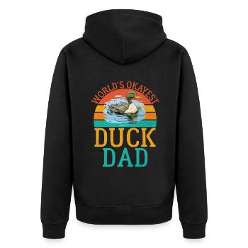 Duck Gifts for Duck Lovers - Unisex Premium Organic Zip Hoodie - black - Back - Nico (187cm)