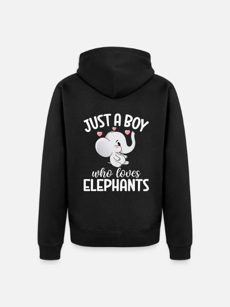Elephant Lovers Gifts - Unisex Premium Organic Zip Hoodie - black