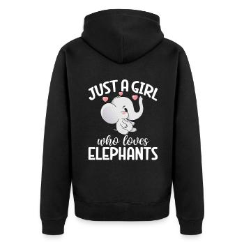 Cadeaux d’amoureux des éléphants - Veste à capuche bio Premium Unisexe - noir - Dos - Nico (187cm)