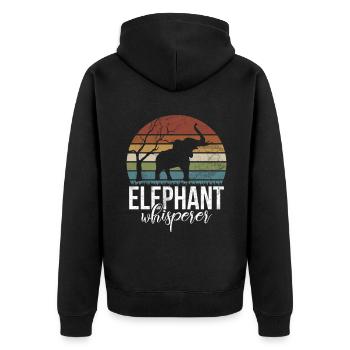 Cadeaux d’amoureux des éléphants - Veste à capuche bio Premium Unisexe - noir - Dos - Nico (187cm)