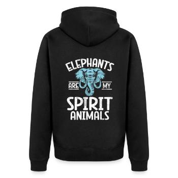 Cadeaux d’amoureux des éléphants - Veste à capuche bio Premium Unisexe - noir - Dos - Nico (187cm)