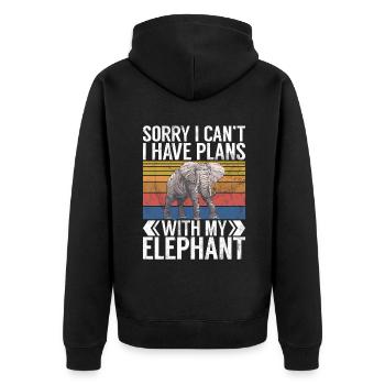 Cadeaux d’amoureux des éléphants - Veste à capuche bio Premium Unisexe - noir - Dos - Nico (187cm)