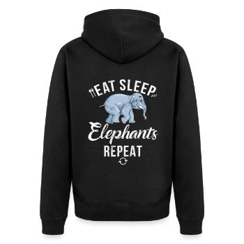 Cadeaux d’amoureux des éléphants - Veste à capuche bio Premium Unisexe - noir - Dos - Nico (187cm)