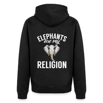 Cadeaux d’amoureux des éléphants - Veste à capuche bio Premium Unisexe - noir - Dos - Nico (187cm)