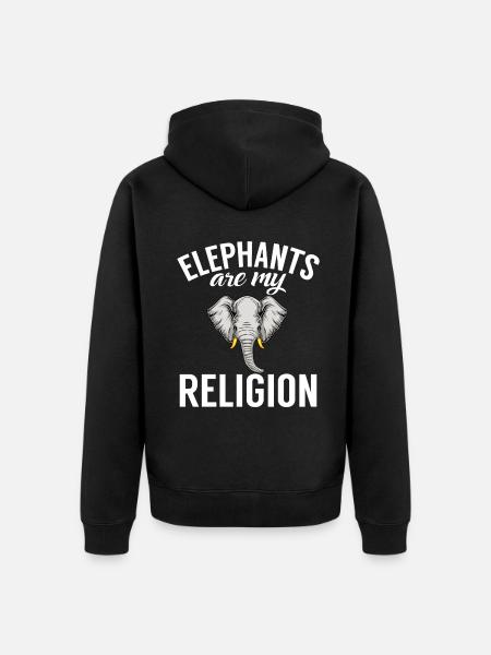 Elephant Lovers Gifts - Unisex Premium Organic Zip Hoodie - black
