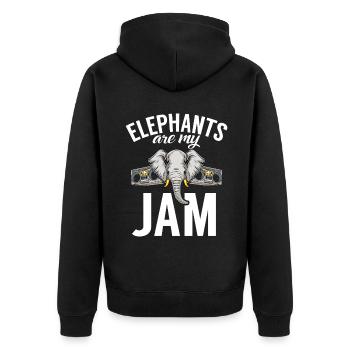 Cadeaux d’amoureux des éléphants - Veste à capuche bio Premium Unisexe - noir - Dos - Nico (187cm)