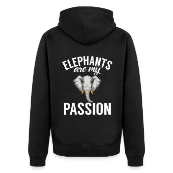 Cadeaux d’amoureux des éléphants - Veste à capuche bio Premium Unisexe - noir - Dos - Nico (187cm)