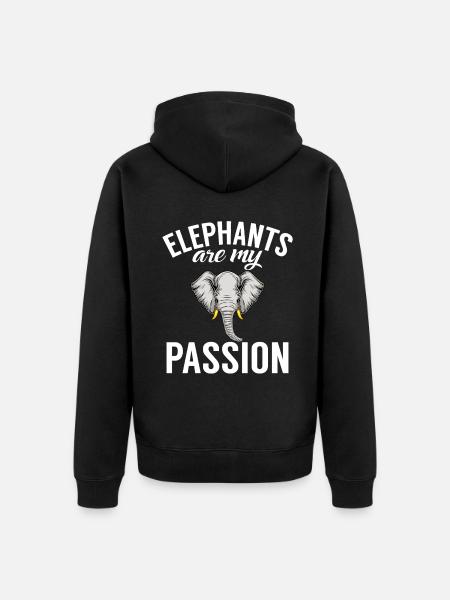 Elephant Lovers Gifts - Unisex Premium Organic Zip Hoodie - black