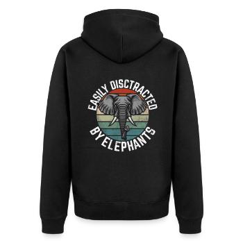 Cadeaux d’amoureux des éléphants - Veste à capuche bio Premium Unisexe - noir - Dos - Nico (187cm)