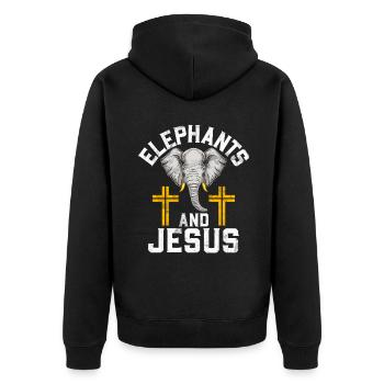 Cadeaux d’amoureux des éléphants - Veste à capuche bio Premium Unisexe - noir - Dos - Nico (187cm)