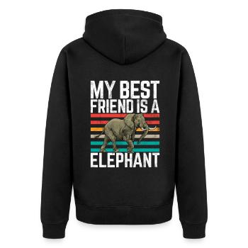 Cadeaux d’amoureux des éléphants - Veste à capuche bio Premium Unisexe - noir - Dos - Nico (187cm)