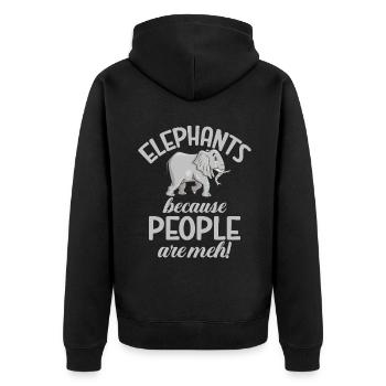 Cadeaux d’amoureux des éléphants - Veste à capuche bio Premium Unisexe - noir - Dos - Nico (187cm)