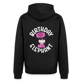 Cadeaux d’amoureux des éléphants - Veste à capuche bio Premium Unisexe - noir - Dos - Nico (187cm)