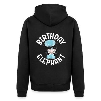 Cadeaux d’amoureux des éléphants - Veste à capuche bio Premium Unisexe - noir - Dos - Nico (187cm)