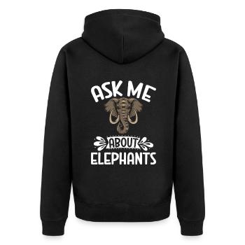 Cadeaux d’amoureux des éléphants - Veste à capuche bio Premium Unisexe - noir - Dos - Nico (187cm)