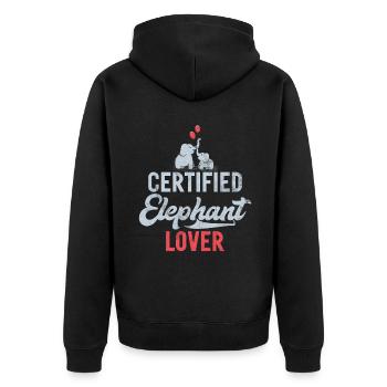Cadeaux d’amoureux des éléphants - Veste à capuche bio Premium Unisexe - noir - Dos - Nico (187cm)