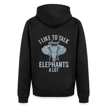 Cadeaux d’amoureux des éléphants - Veste à capuche bio Premium Unisexe - noir - Dos - Nico (187cm)