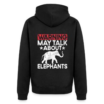Cadeaux d’amoureux des éléphants - Veste à capuche bio Premium Unisexe - noir - Dos - Nico (187cm)