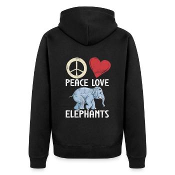 Cadeaux d’amoureux des éléphants - Veste à capuche bio Premium Unisexe - noir - Dos - Nico (187cm)