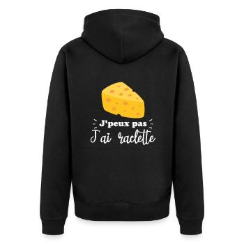 J'peux pas j'ai raclette - Veste à capuche bio Premium Unisexe - noir - Dos - Nico (187cm)
