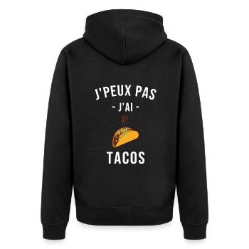 Je Peux Pas J'ai Tacos - Veste à capuche bio Premium Unisexe - noir - Dos - Nico (187cm)