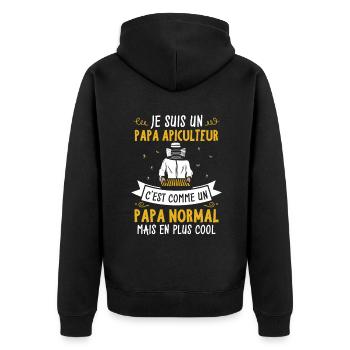 Papa apiculteur c'est comme Papa normal - Veste à capuche bio Premium Unisexe - noir - Dos - Nico (187cm)