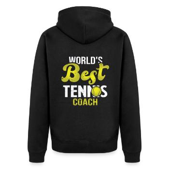 Worlds best tennis coach, Cadeau pour tennis coach - Veste à capuche bio Premium Unisexe - noir - Dos - Nico (187cm)