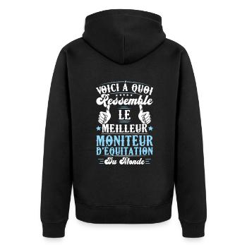 Le meilleur moniteur d'équitation du monde - Veste à capuche bio Premium Unisexe - noir - Dos - Nico (187cm)