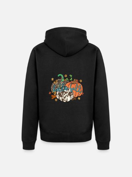 Hello Fall - Unisex Premium Organic Zip Hoodie - black