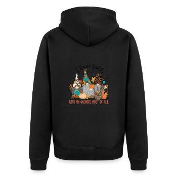 Ich liebe den Herbst mit meinen Gnomien von allen - Unisex Premium Bio Zip Hoodie - Schwarz - Hinten - Nico (187cm)
