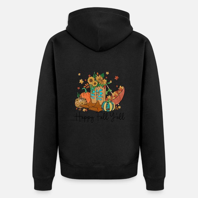 Joyeux automne à tous - Veste à capuche bio Premium Unisexe - noir