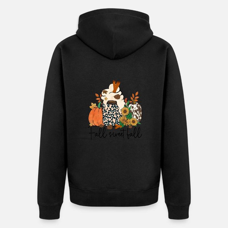 Herbst Süßer Herbst - Unisex Premium Bio Zip Hoodie - Schwarz