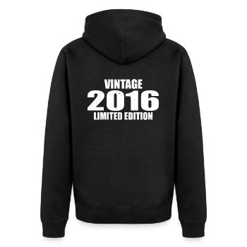Vintage 2016 Birthday 2016 Retro 2016 - Unisex Premium Organic Zip Hoodie - black - Back - Nico (187cm)
