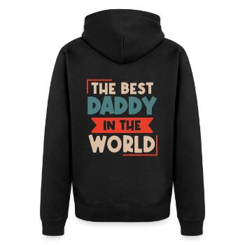 Best Dad in the World, Best Dad in the World - Unisex Premium Organic Zip Hoodie - black - Back - Nico (187cm)