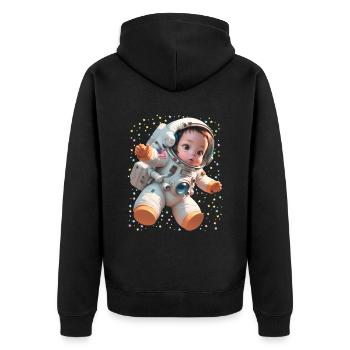 Baby Astronaut Babynaut - Unisex Premium Organic Zip Hoodie - black - Back - Nico (187cm)