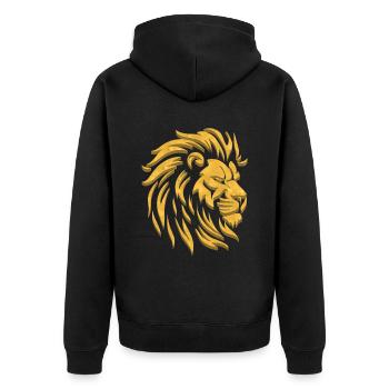 Lion d’Or | Tête de Lion Or - Veste à capuche bio Premium Unisexe - noir - Dos - Nico (187cm)