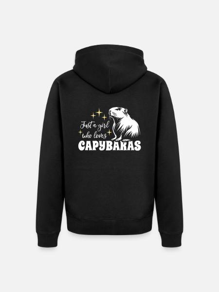 Just a girl who loves capybaras - Spruch - Ekologisk premiumluvjack unisex - svart