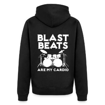 Blast Beats Dire Tambours Batteur de métal - Veste à capuche bio Premium Unisexe - noir - Dos - Nico (187cm)