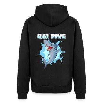 Requin Cinq Requin - Veste à capuche bio Premium Unisexe - noir - Dos - Nico (187cm)